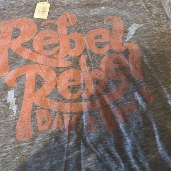 Recycled Karma Womens Rebel Rebel David Bowie Graphic Tee rock theme size small - Picture 2 of 5
